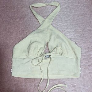 NWT Urban Outfitters cream halter / keyhole convertible crop top